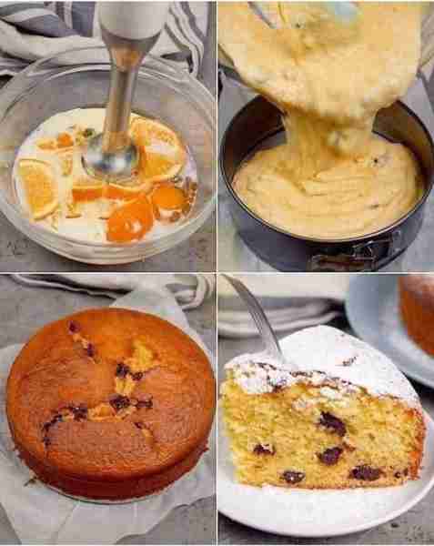 Orange cake with chocolate chips 🍊😍 Ingredient: 1 orange 3 eggs 380g (3 cups) all-purpose flour 1...