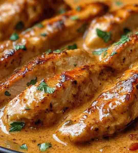 Aiguillettes de Poulet in Creamy Chorizo Sauce Ingredients: - 500g chicken tenders - 200g mild or sp...