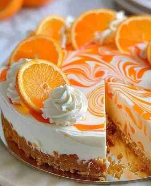 💕😋No-Bake Orange Creamsicle Cheesecake😋💕 Ingredients: For the Crust: 1 1/2 cups graham cracker c...