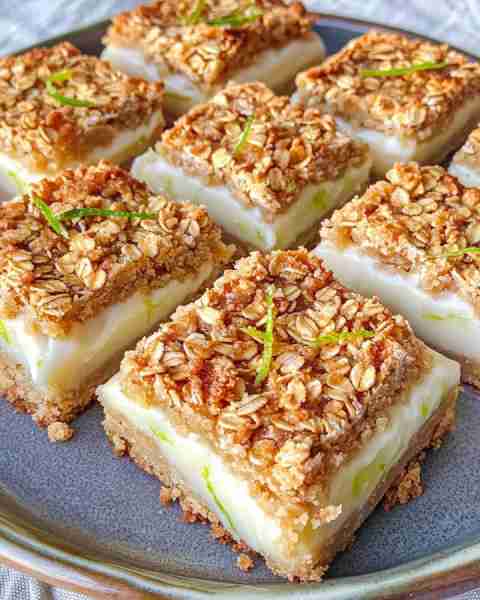 Healthy Tangy & Sweet Key Lime Pie Oat Bar Recipe You'll Love 😋💪 Ingredients: For the Oat Base & C...