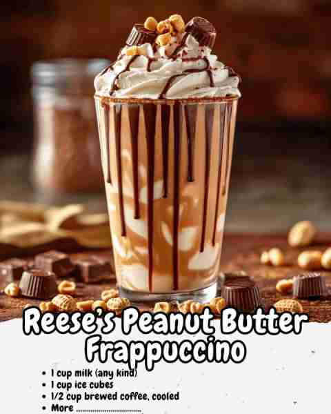 🥤 Reese’s Peanut Butter Frappuccino : Creamy, Chocolatey, Nutty & The Ultimate Indulgent Frozen Tre...