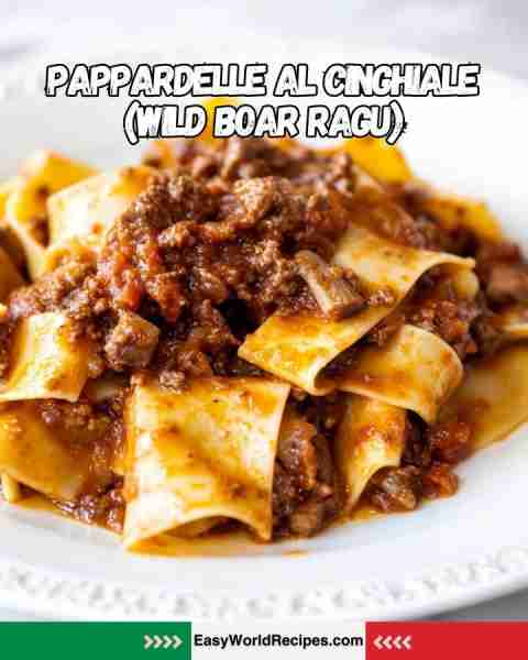 🇮🇹 Pappardelle al Cinghiale (Wild Boar Ragu) Wide ribbons of pasta coated in a slow-cooked, rich and...
