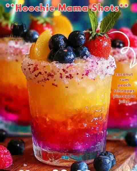 Hoochie Mama Shots Ingredients 1 oz Coconut Rum (like Malibu) 1 oz Peach Schnapps 1 oz Pineapple Ju...