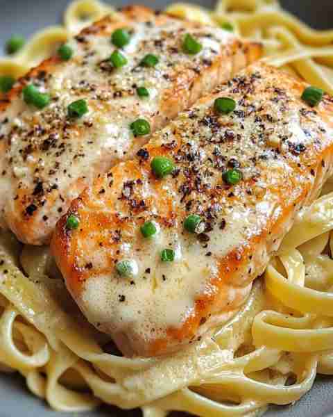 Creamy Garlic Parmesan Salmon Pasta Rich pasta with tender salmon in garlic-Parmesan cream sauce. In...