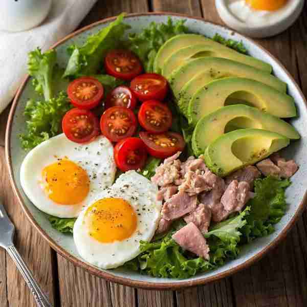 Protein Power Breakfast Bowl 🍳🥑 Ingredients: 2 eggs (sunny-side up or fried) 1/2 avocado (sliced)...