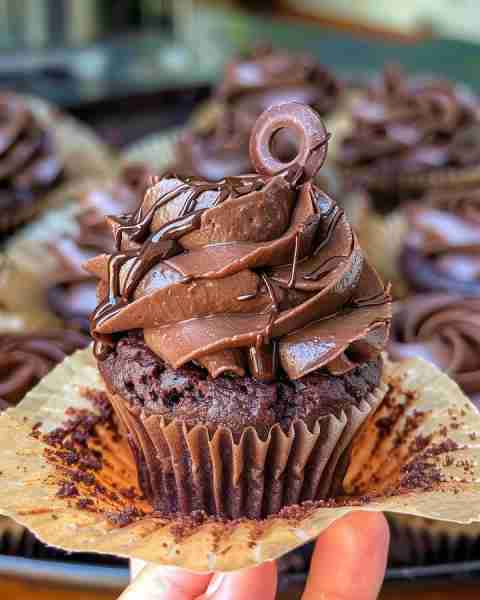 Ultimate Death By Chocolate Cupcakes Ingredients: For the cupcakes: 1 cup all-purpose flour ½ cup un...
