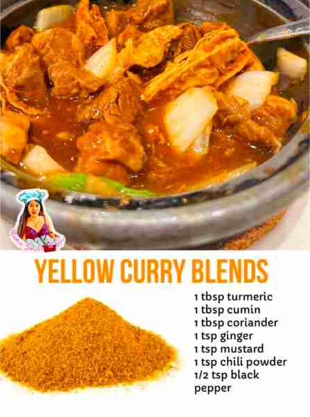 Homemade -Salt-Free Yellow Curry Blends Use 2-3 tablespoons for every stewed curry. Happy Cooking!...