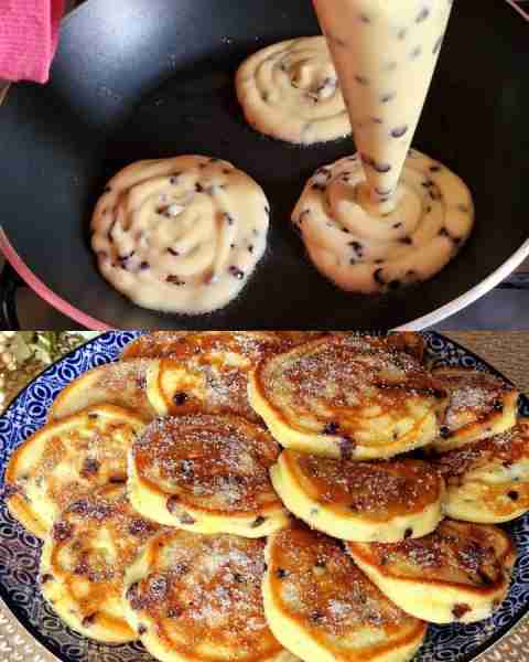 Chocolate Chip Yogurt Pancake Ingredients 1 egg 3 tbsp sugar (45 g) 1 sachet (8 g) vanilla sugar 3 t...