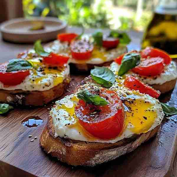 Mozzarella, Cherry Tomato, and Basil Bruschetta Ingredients: 1 baguette or rustic bread (sliced into...