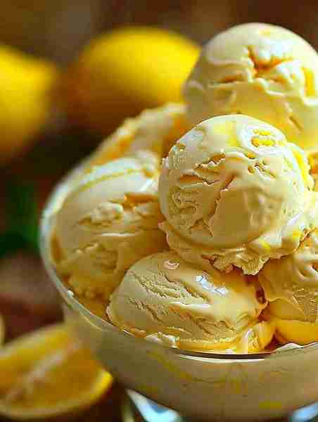 Creamy Lemon Custard Ice Cream 🍋🍦 Ingredients: - 1 cup heavy cream - 1 cup whole milk - 3/4 cu...
