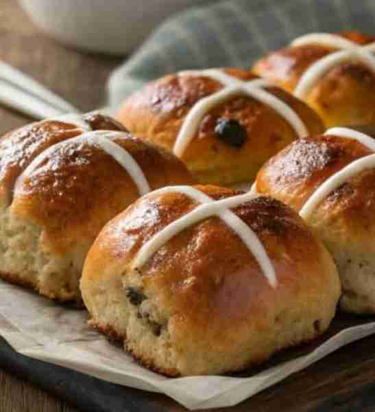 Hot Cross Buns Recipe Ingredients: For the dough: 1 cup (240ml) warm milk (about 110°F/43°C) 1/4 cu...