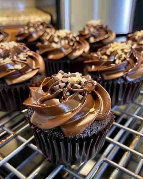 Chocolate Fudge Cupcakes Ingredients: For the cupcakes: ¾ cup all-purpose flour ½ cup unsweetened co...