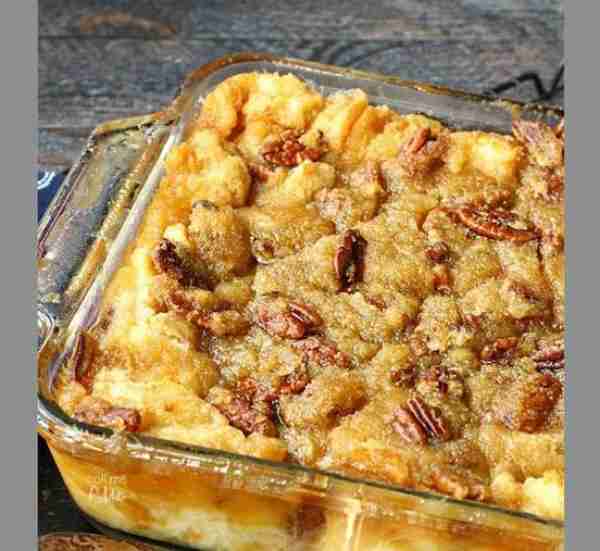 Pecan Pie Bread Pudding without the crust! 1 (16 oz) loaf day old French bread 2 and ½ cup milk 1 cu...