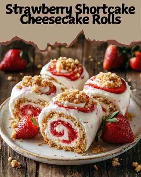 🍓 Strawberry Shortcake Cheesecake Rolls – A Berry Sweet Dream! These Strawberry Shortcake Cheesecak...