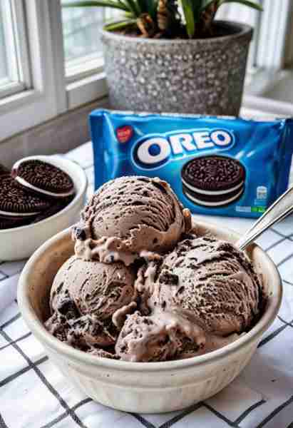 No-Churn Oreo Ice Cream Ingredients: • 2 cups (500ml) heavy cream • 1 can (400g) sweetened condensed...