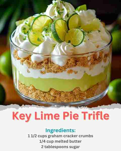 Key Lime Pie Trifle Ingredients: For the Graham Cracker Layer: 1 1/2 cups graham cracker crumbs 1/4...