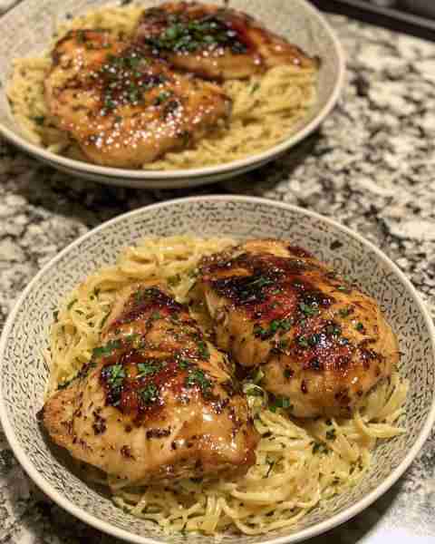 Honey Glazed Salmon with Lemon Spinach Pasta Citrus-Honey Glazed Salmon atop Lemon-Infused Spinach F...