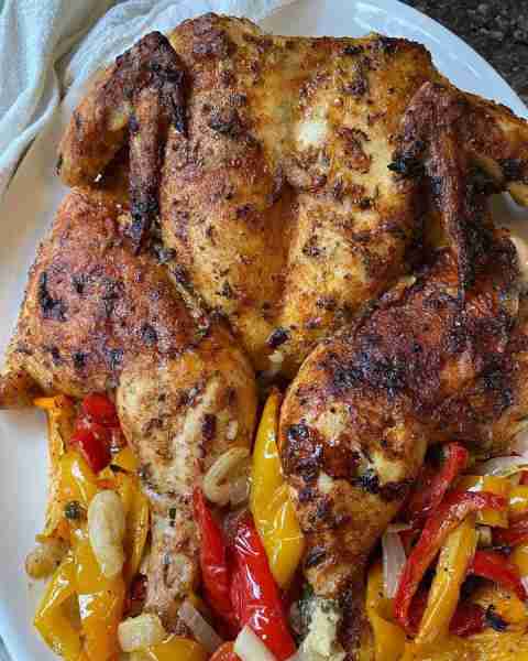 Made Roasted Garlic Lemon Herb Butter Spatchcocked Chicken ! It turned out delicious! I love this qu...