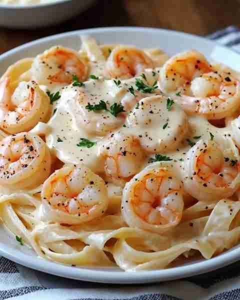 Shrimp Alfredo Pasta Recipe Ingredients 1 lb. shrimp (16–20 count), peeled, deveined, tails removed...