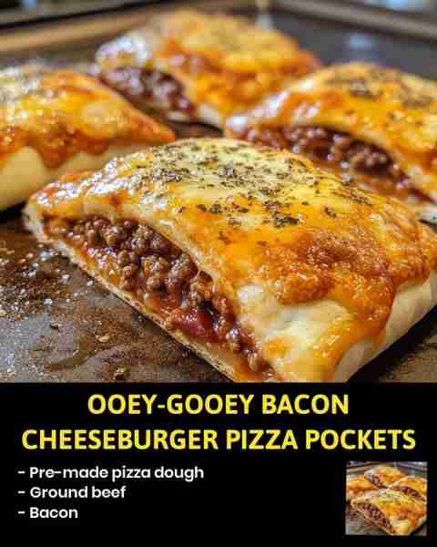Ooey-Gooey Bacon Cheeseburger Pizza Pockets Craving a delicious and indulgent meal that combines the...