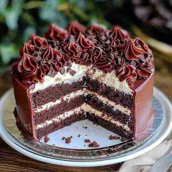 🍫 Chocolate Cake with Creamy Filling 🍰 A rich, moist chocolate cake filled with a luscious cream a...