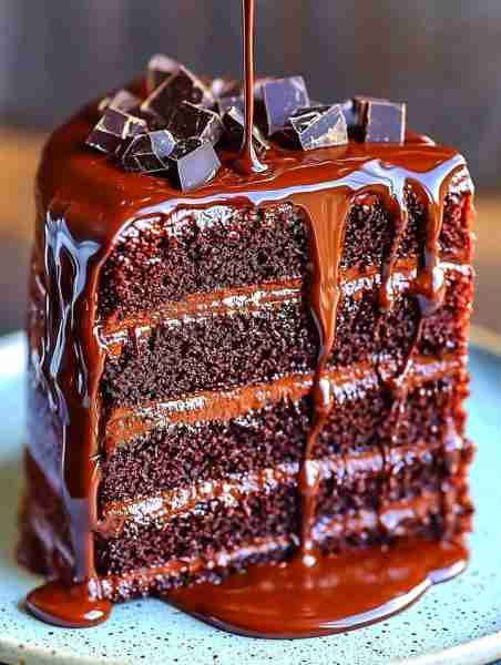 Classic Chocolate Cake A soft, moist chocolate cake layered with silky chocolate frosting — every b...