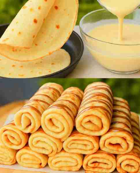 BASIC CREPE RECIPE 🥞 🥞 🥞 🥞 Ingredients: 1 cup all-purpose flour 2 large eggs 1½ cups milk 2 tbs...