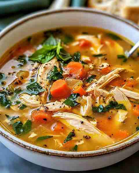 Hearty Tuscan Chicken Soup with White Beans & Spinach Recipe in first (c.o.m.m.e.n.t) 👇👇👇