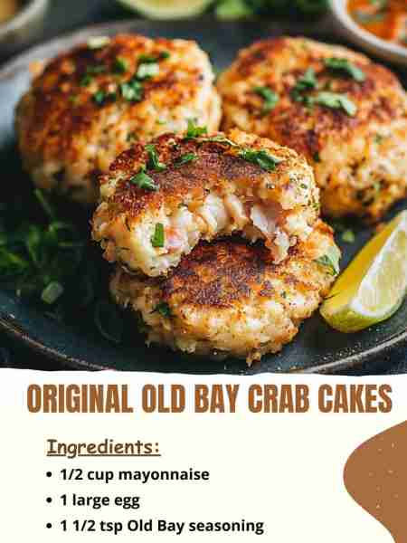 Original Old Bay Crab Cakes Ingredients 1/2 cup mayonnaise 1 large egg 1 1/2 tsp Old Bay seasoning