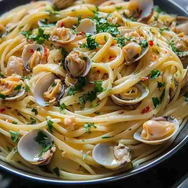 **Linguine with Clams in White Wine and Garlic Sauce** **Ingredients:** - 1 lb linguine pasta - 2 ta...