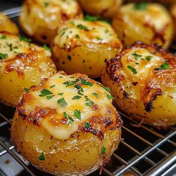 Crispy Potato & Cheese Bombs with Garlic Butter Ingredients: • 2 large potatoes, peeled and diced •...