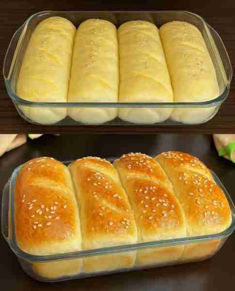 Soft Milk Bread 🥖🥛🍞 Ingredients: - 1 cup warm milk 🥛 - 2 1/4 tsp active dry yeast - 1/4 cup suga...