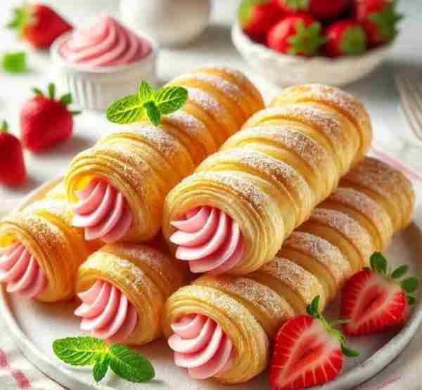 Strawberry Cream Puff Pastry Twists Ingredients: For the Pastry: 1 sheet puff pastry (thawed if froz...