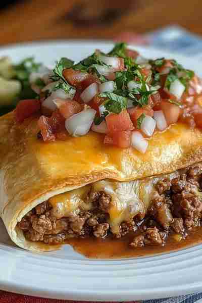 WOULD ANYONE EAT THIS Delicious Beef and Cheese Chimichanga😋😋 golden tortilla stuffed with seasone...