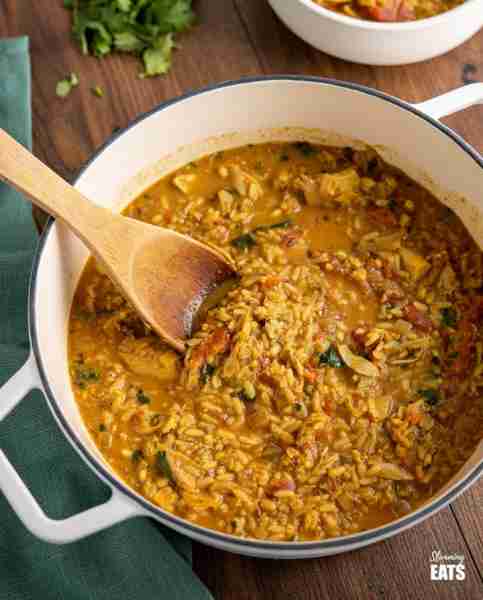 Coconut Chicken Rice Soup - an easy to make filling bowl of soup that comes packed with flavour. You...