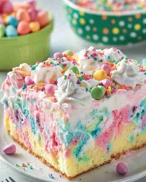 🌸 Easter Poke Cake – Best Easy Easter Dessert 🎂🐣 🛒 Ingredients: 1 box white or vanilla cake mix...