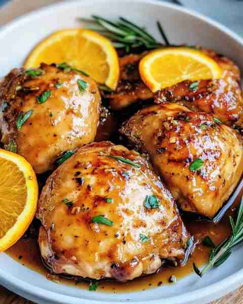 Orange Glazed Chicken Ingredients: 1 ½ lbs boneless, skinless chicken breasts or thighs 1 tablespoon...