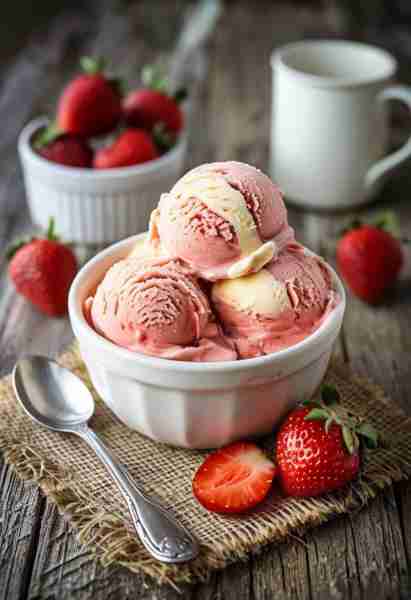 Easy Strawberry Ice Cream (3 Ingredients) Ingredients: • 2 cups frozen strawberries • 1 cup heavy cr...