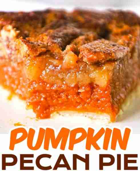 Pumpkin Pecan Pie! Recipe in the Comments