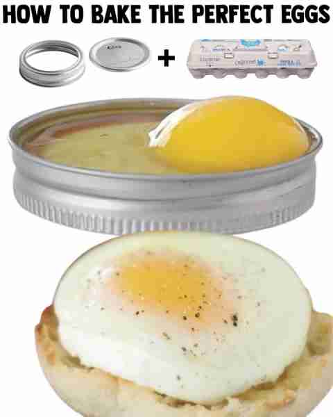 How to bake the perfect eggs using mason jar lids! **Supplies** ▢ Mason jar lids ▢ Eggs ▢ Non-stick...