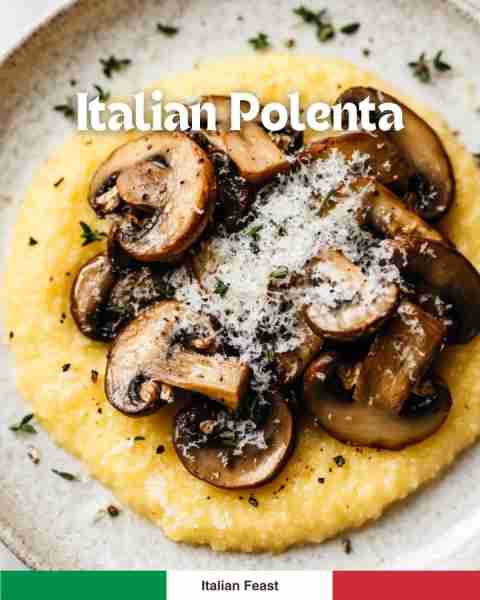 Savory Italian Polenta 🌽 Creamy polenta topped with garlicky mushrooms 🇮🇹🧈🍄 recipe in the сoммεητs ⬇