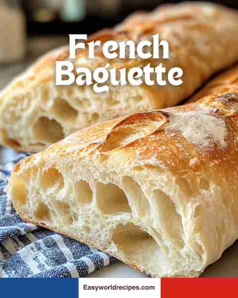 Baguette 🥖 Classic crusty French bread with a soft center 🇫🇷💛🍞 recipe in the сoммεητs ⬇
