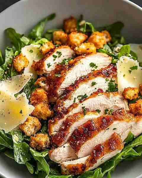 Chicken Caesar Salad Recipe with Delicious Substitutes 🍗🥗 Ingredients: - 2 cups romaine lettuce,...