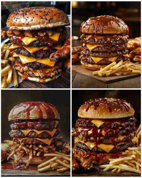 Lazy Double Smash Burger & Chips Recipe 🍔🍟 Ingredients: For the Double Smash Burgers: 1 lb ground...