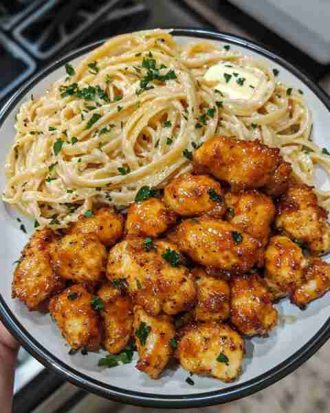 Garlic Butter Chicken with Lemon Parmesan Pasta Ingredients: For the Chicken: 1 lb boneless, skinles...