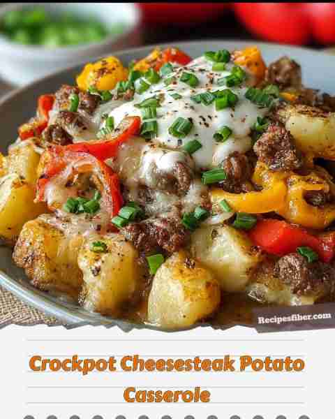 Crockpot Cheesesteak Potato Casserole 🍽️🥔🧀🥩 A comforting dish that’s easy to make! 📋 Ingredients...