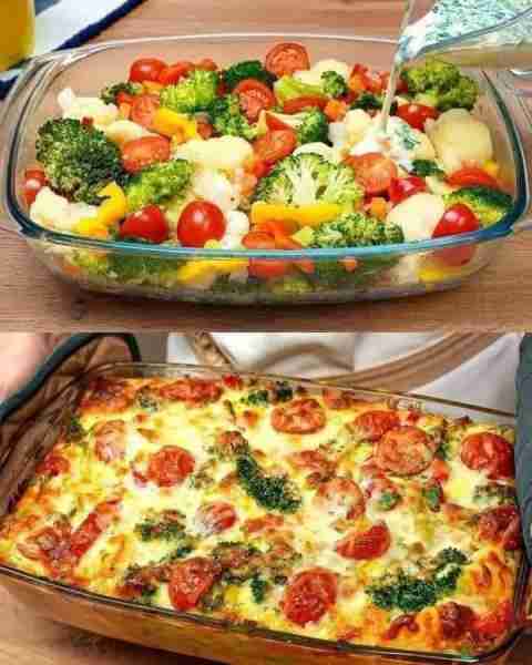 I make this veggie casserole every weekend! Delicious recipe for cauliflower with broccoli! Ingredie...