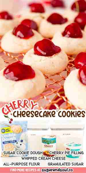 🍒🍪 Get ready to indulge in these delightful Cherry Cheesecake Cookies! 😋 Made with a sweet sugar...