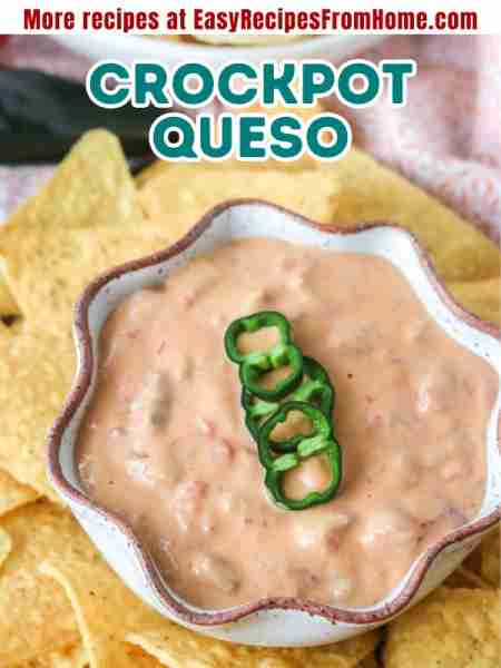 Crockpot Queso 😍 https://easyrecipesfromhome.com/crockpot-queso/