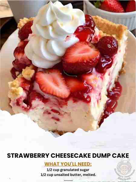 Strawberry Cheesecake Dump Cake Ingredients: 1 box of yellow cake mix 2 (21 oz) cans of strawberry p...